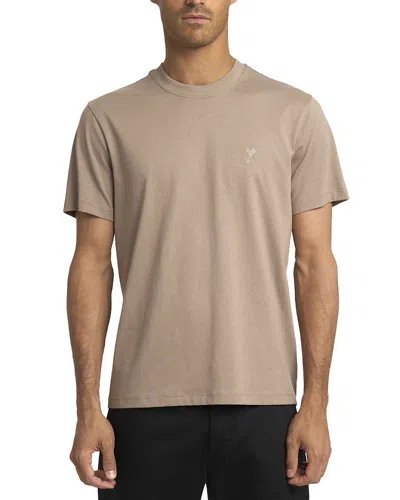 Ami Alexandre Mattiussi Adc Cotton Crewneck Tee In Light Beige