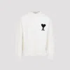 Ami Alexandre Mattiussi Ami Paris White Ami De Coeur Sweater Men In Neutral