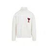 Ami Alexandre Mattiussi Ami Paris Turtleneck Sweater Ami De Coeur White Men In Animal Print