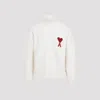 Ami Alexandre Mattiussi Ami Paris Turtleneck Sweater Ami De Coeur White Men In Animal Print