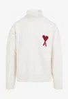 Ami Alexandre Mattiussi Ami Paris Turtleneck Sweater Ami De Coeur White Men In Animal Print
