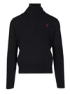 Ami Alexandre Mattiussi Heart-embroidered Turtleneck Sweater