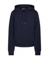 Ami Alexandre Mattiussi Long-sleeved Hooded Sweatshirt In Blue
