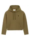 Ami Alexandre Mattiussi Ami Paris Ami De Coeur Logo Embroidered Hoodie In Green