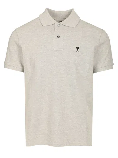 Ami Alexandre Mattiussi Adc-hpl411 Pique Polo Shirt Grey In Gray