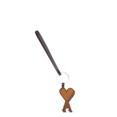 Ami Alexandre Mattiussi Adc Keyring In Brown