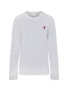 Ami Alexandre Mattiussi Ami De Caur Cotton Jersey Sweatshirt In White