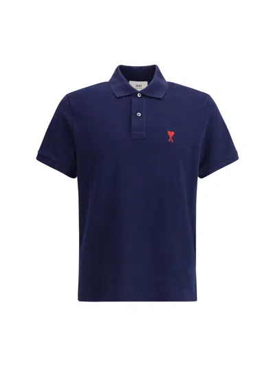 Ami Alexandre Mattiussi Ami De Coeur Short-sleeved Polo T-shirt In Animal Print