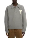 Ami Alexandre Mattiussi Adc Polo Sweater In Gray