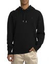 Ami Alexandre Mattiussi Hooded Cotton Sweatshirt With Kangaroo Pocket And Ribbed Finish In Black