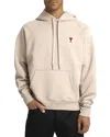 Ami Alexandre Mattiussi Adc Pullover Hoodie In Heather Light Beige