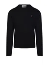 Ami Alexandre Mattiussi Ami Adc Round Neck Sweater Merino In Black