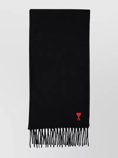 Ami Alexandre Mattiussi Red Adc Scarf In Black