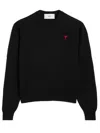 Ami Alexandre Mattiussi Ami Paris Ami De Coeur Black Crew-neck Sweatshirt Women