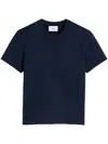 Ami Alexandre Mattiussi Logo-stamp Organic-cotton T-shirt In Blue