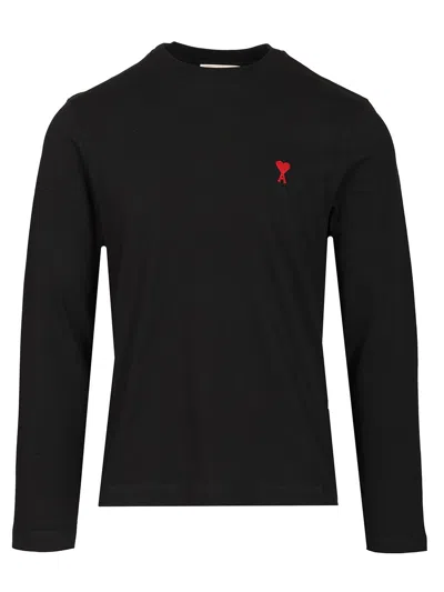 Ami Alexandre Mattiussi Pull Col Rond Ami Paris De Coeur In Black