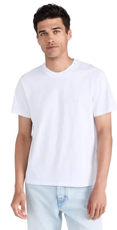 Ami Alexandre Mattiussi Adc Unisex T-shirt Wool Gabardine White