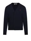 Ami Alexandre Mattiussi Adc V Neck Cardigan Merino In Black