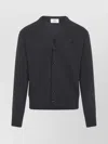 Ami Alexandre Mattiussi Ami Cashmere Blend Cardigan With Deep V-neck In Gray