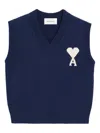 Ami Alexandre Mattiussi Ami De Coeur Knitted Vest In Blue