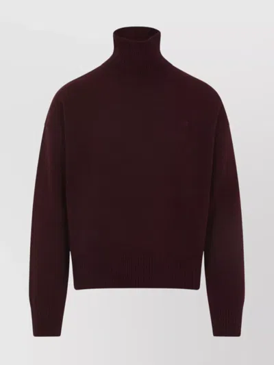 Ami Alexandre Mattiussi Adc Wool Cashmere Sweater In Burgundy
