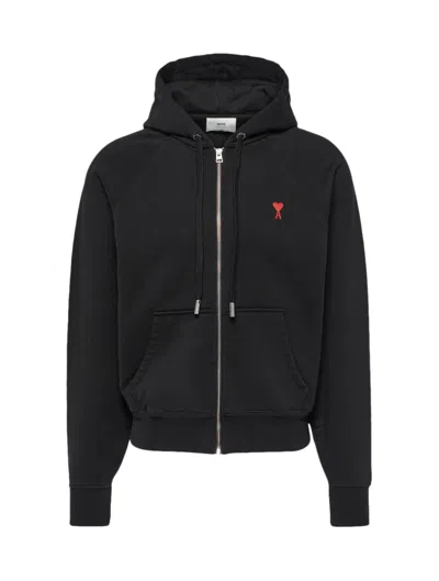 Ami Alexandre Mattiussi Adc Zipped Hoodie In Black