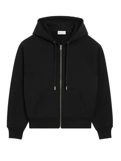 Ami Alexandre Mattiussi Adc Zipped Hoodie Sweatshirt In Black