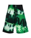Ami Alexandre Mattiussi Ami Paris Bermuda Shorts With Tie Dye Pattern In Green