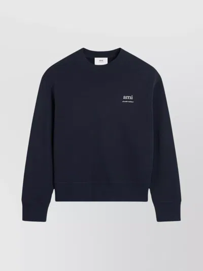 Ami Alexandre Mattiussi Alexandre Mattiussi Crew Neck Sweatshirt In Blue