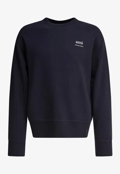 Ami Alexandre Mattiussi Alexandre Mattiussi Logo Sweatshirt In Blue