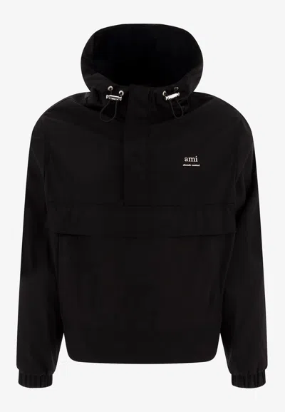 Ami Alexandre Mattiussi Alexandre Mattiussi Logo Windbreaker Jacket In Black