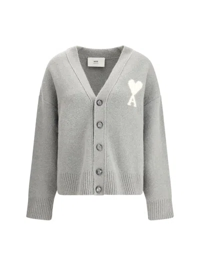 Ami Alexandre Mattiussi Alpaca Ami De Coeur Cardigan In Blue