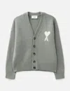 Ami Alexandre Mattiussi Alpaca Ami De Coeur Cardigan In Gray