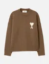 Ami Alexandre Mattiussi Brown Alpaca Ami De Coeur Crewneck Sweater Brown In Brown