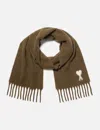 Ami Alexandre Mattiussi Alpaca Ami De Coeur Scarf In Green