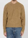 Ami Alexandre Mattiussi Alpaca And Wool Blend Long Sleeve Sweater In Green