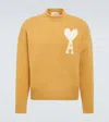 Ami Alexandre Mattiussi Adc Alpaca Blend Crewneck Sweater In Yellow