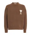 Ami Alexandre Mattiussi Brown Alpaca Ami De Coeur Crewneck Sweater Brown In Brown