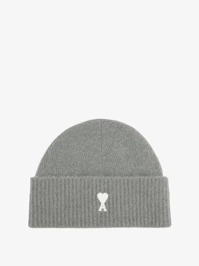 Ami Alexandre Mattiussi Alpaca Blend Beanie Hat In Gray
