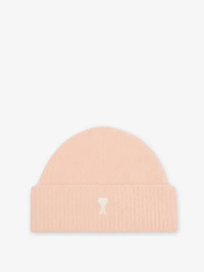 Ami Alexandre Mattiussi Alpaca Blend Beanie Hat In Pink