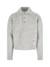 Ami Alexandre Mattiussi Alpaca Blend Polo Shirt In Gray