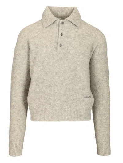 AMI ALEXANDRE MATTIUSSI ALPACA BLEND POLO SHIRT