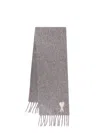 Ami Alexandre Mattiussi Ami Paris Men Alpaca Blend Scarf In Gray
