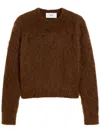 Ami Alexandre Mattiussi Alpaca-mohair Blend Brushed Sweater In Brown