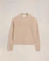 Ami Alexandre Mattiussi Alpaca Mohair Ribbed Sweater Beige In Beige