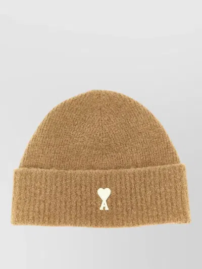 Ami Alexandre Mattiussi Alpaca Wool Beanie In Brown