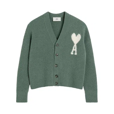 Pre-owned Ami Alexandre Mattiussi Ami Adc Cardigan 'antique Clay' | Grey | Men's Size M
