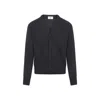 Ami Alexandre Mattiussi Ami Cashmere Blend Cardigan With Deep V-neck In Gray