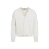 Ami Alexandre Mattiussi V-neck Cardigan With Ribbed Cuffs And Hem In White