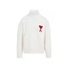 Ami Alexandre Mattiussi Ami Paris Turtleneck Sweater Ami De Coeur White Men In Animal Print